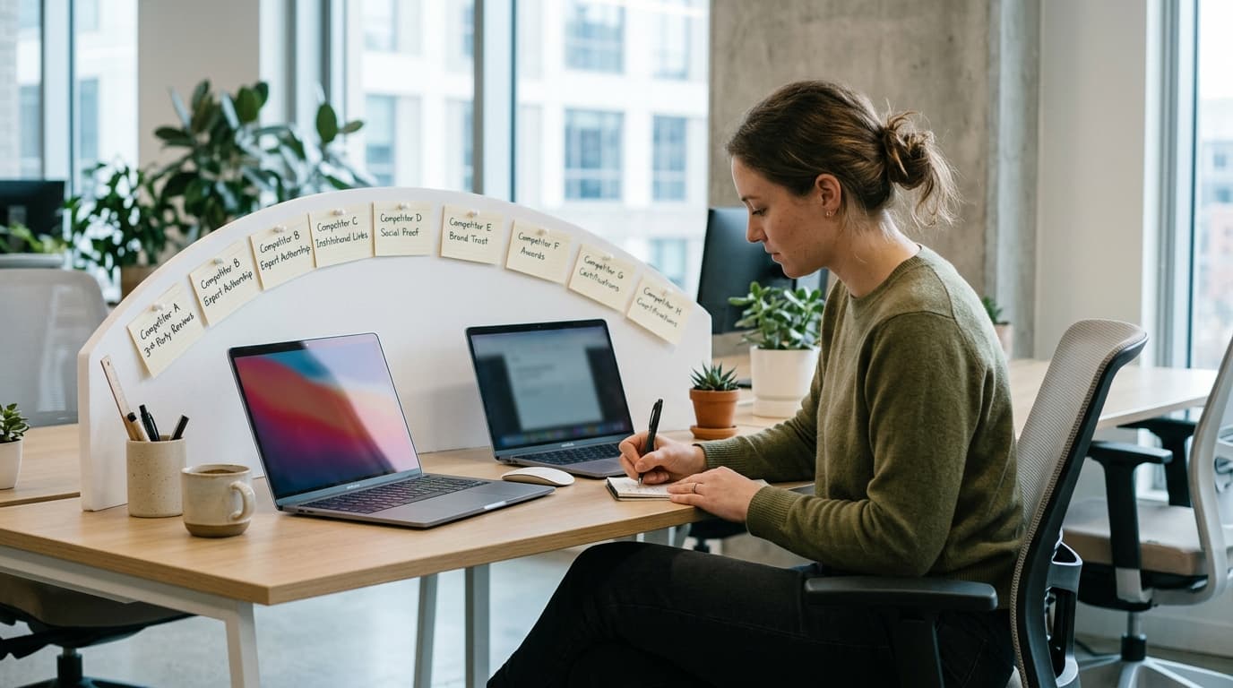 Benchmarking Competitor Trust Signals for Generative AI