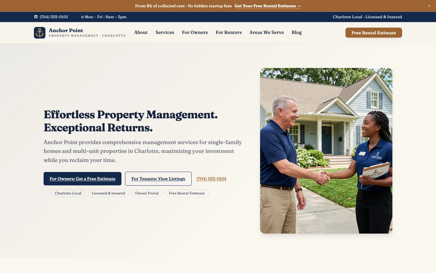 Property Management website demo built on WorkspaceCMS