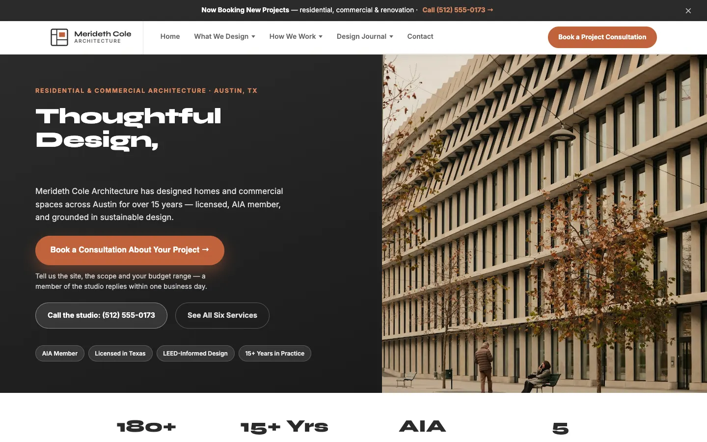 Architecture Firm website demo built on WorkspaceCMS