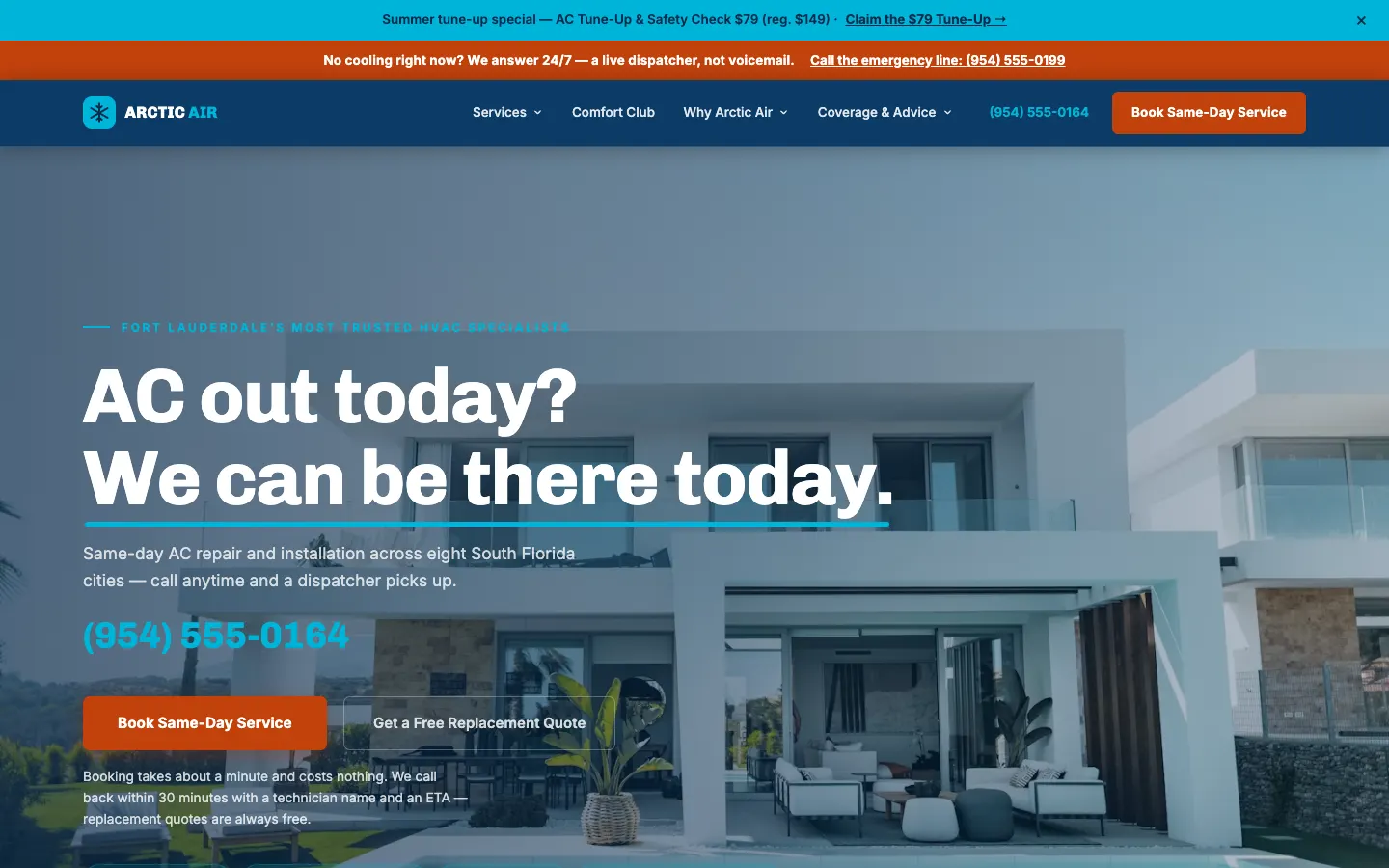 HVAC & Climate Control website demo built on WorkspaceCMS