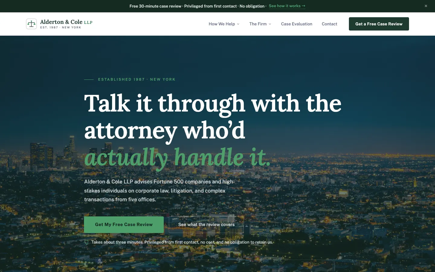 National Law Firm website demo built on WorkspaceCMS
