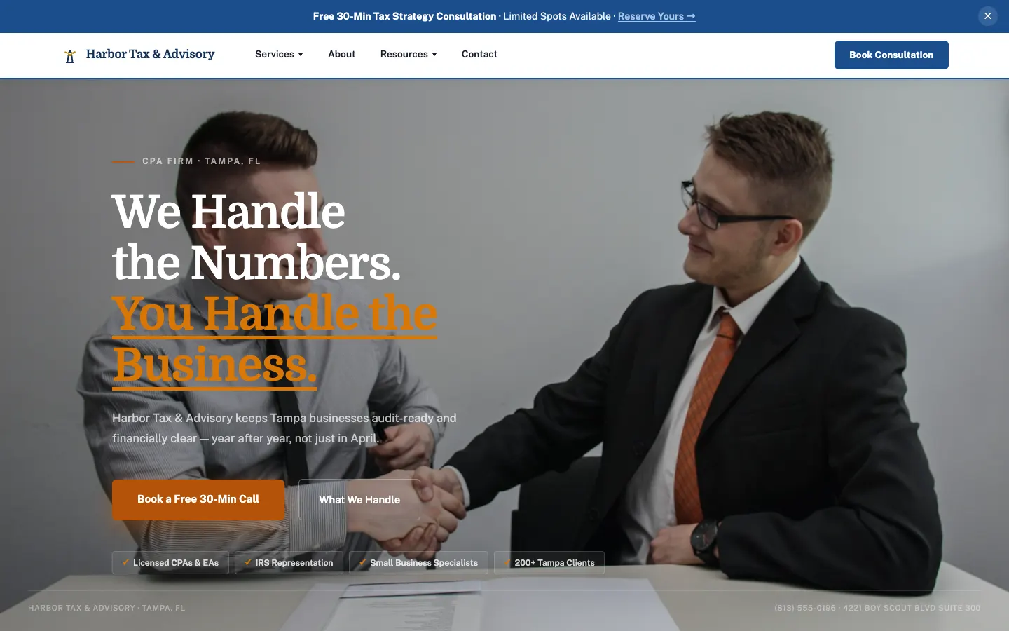 Accounting & Tax website demo built on WorkspaceCMS