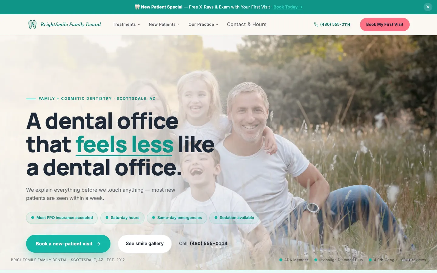 Dental website demo built on WorkspaceCMS