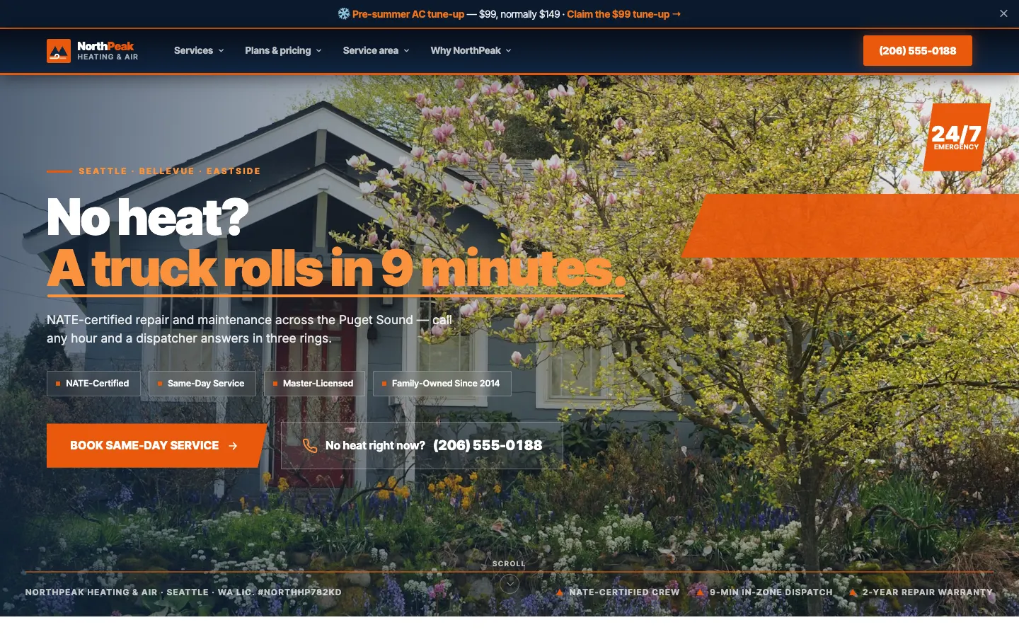 HVAC website demo built on WorkspaceCMS