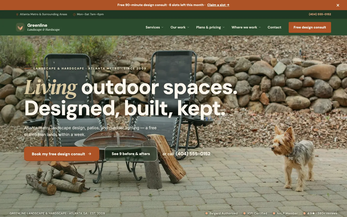 Landscape & Hardscape website demo built on WorkspaceCMS