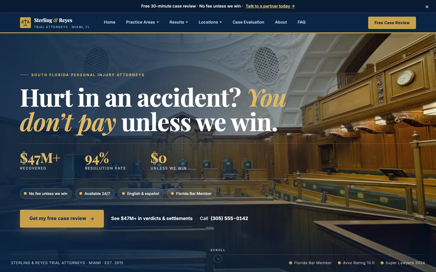 Personal Injury Law website demo built on WorkspaceCMS