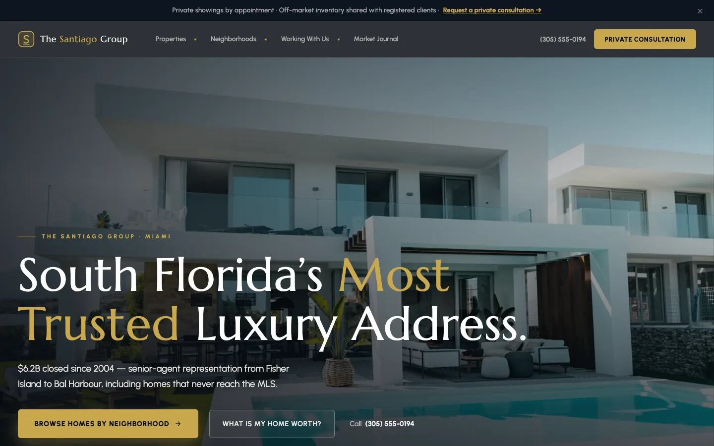 Luxury Real Estate / Team website demo built on WorkspaceCMS