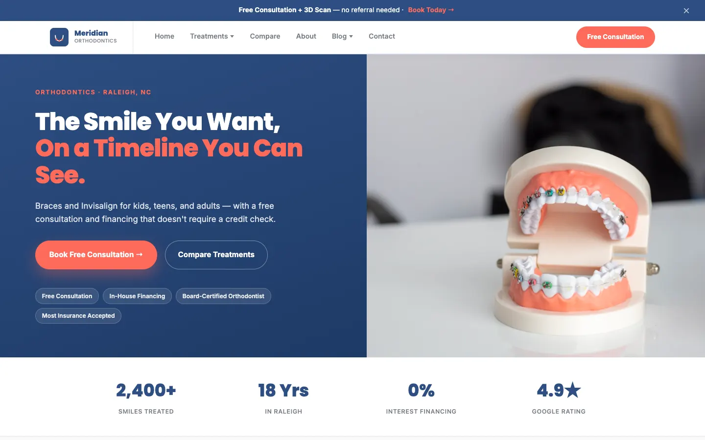 Orthodontics website demo built on WorkspaceCMS