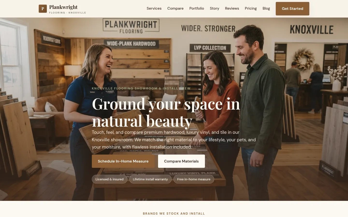 Flooring Contractor website demo built on WorkspaceCMS