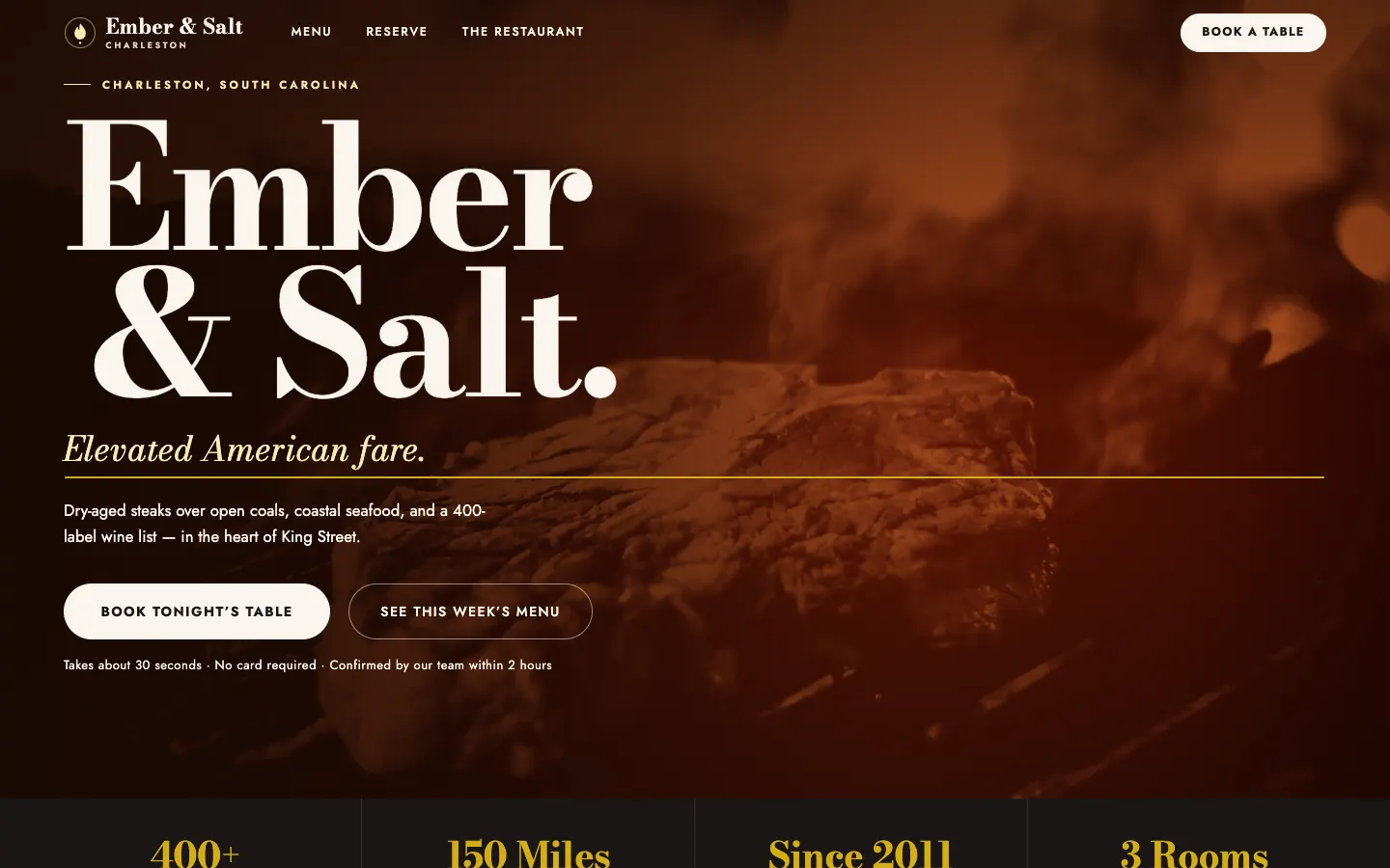 Restaurant / Hospitality website demo built on WorkspaceCMS